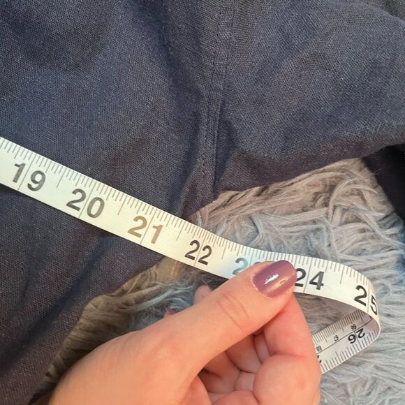 Aritzia Babaton Navy Button-Up Linen Blend Shirt Maxi Dress Size S - Picture 3 of 6